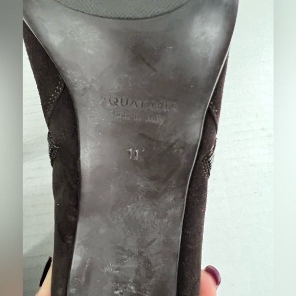 Aquatalia Dina Side-Zip Suede Ankle Booties - Size 11 - Picture 11 of 12